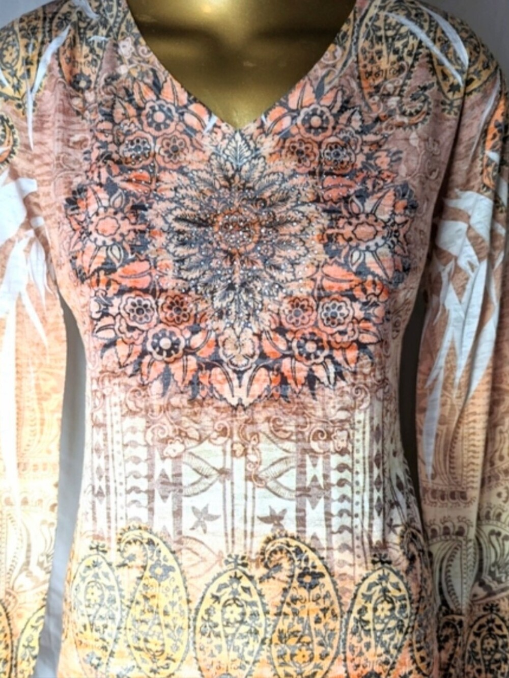Panhandle Slim NWOT Beautifully Embellished  Long Sleeve Blouse Large